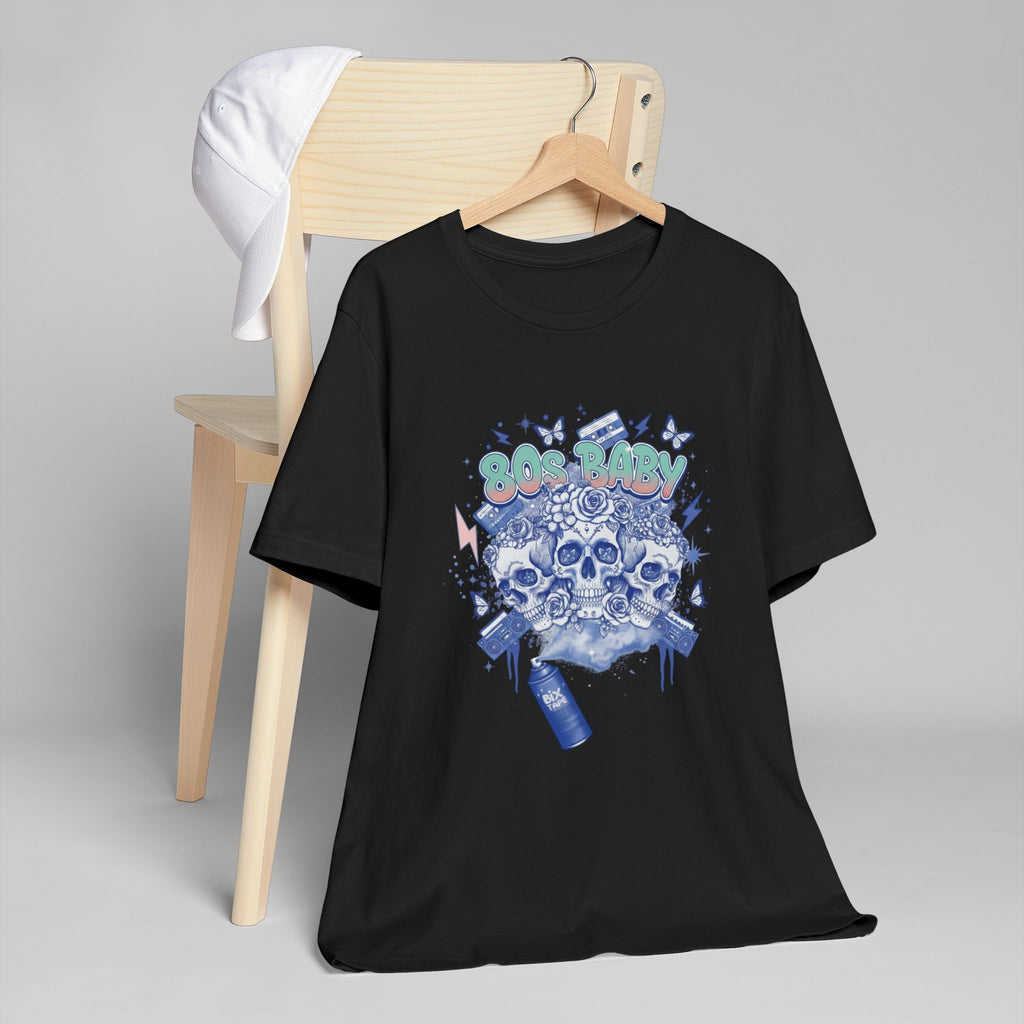 80s Baby Graphic Tee — Cobalt Blue & White