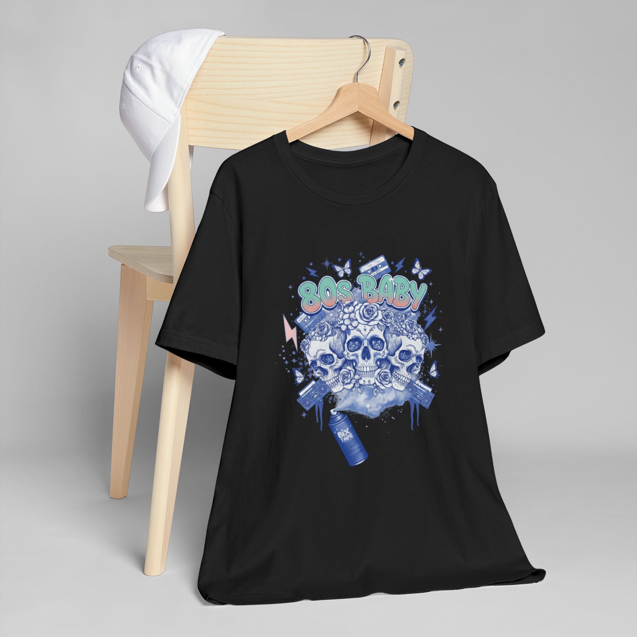 80s Baby Graphic Tee — Cobalt Blue & White
