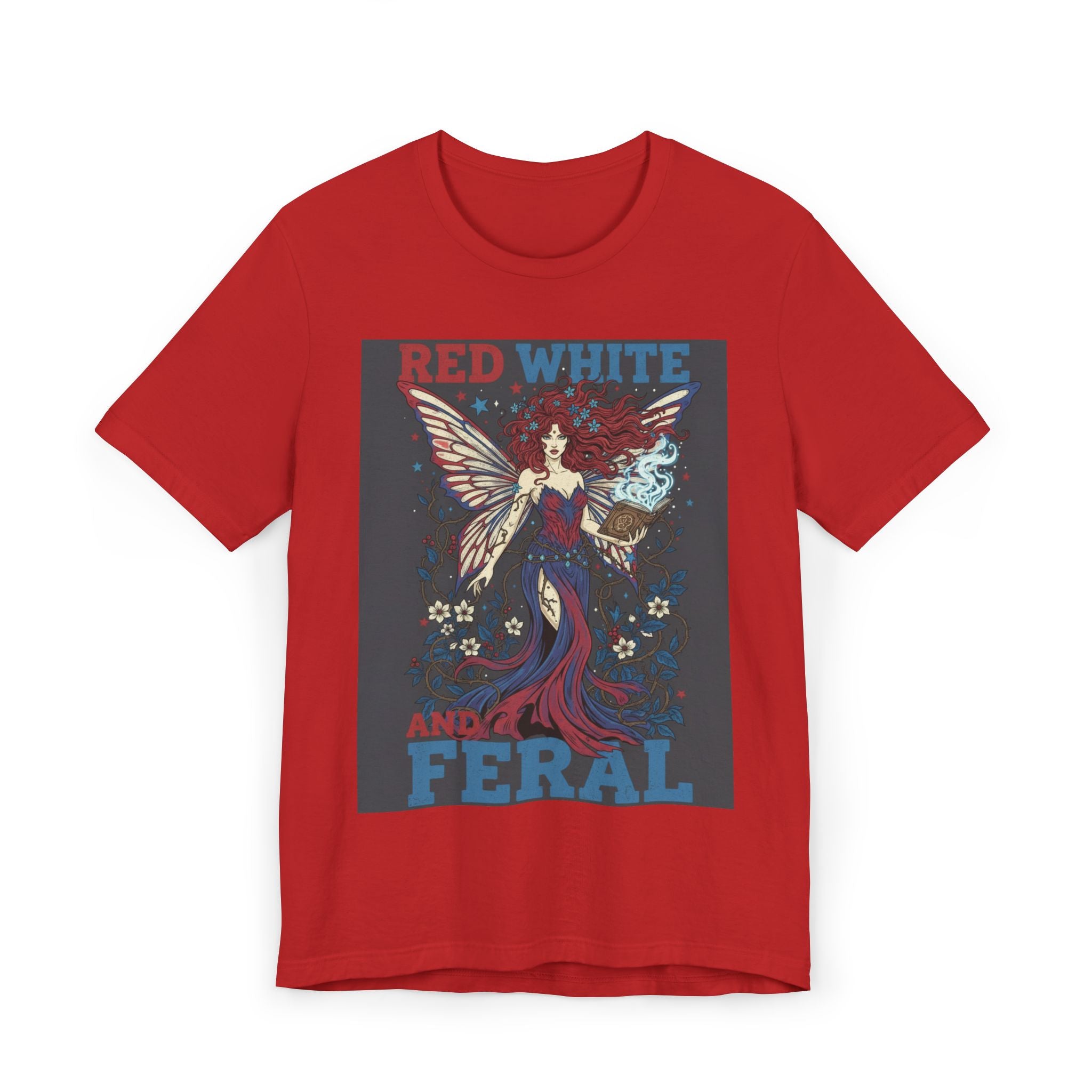 Red White and Feral Fairy Graphic Tee