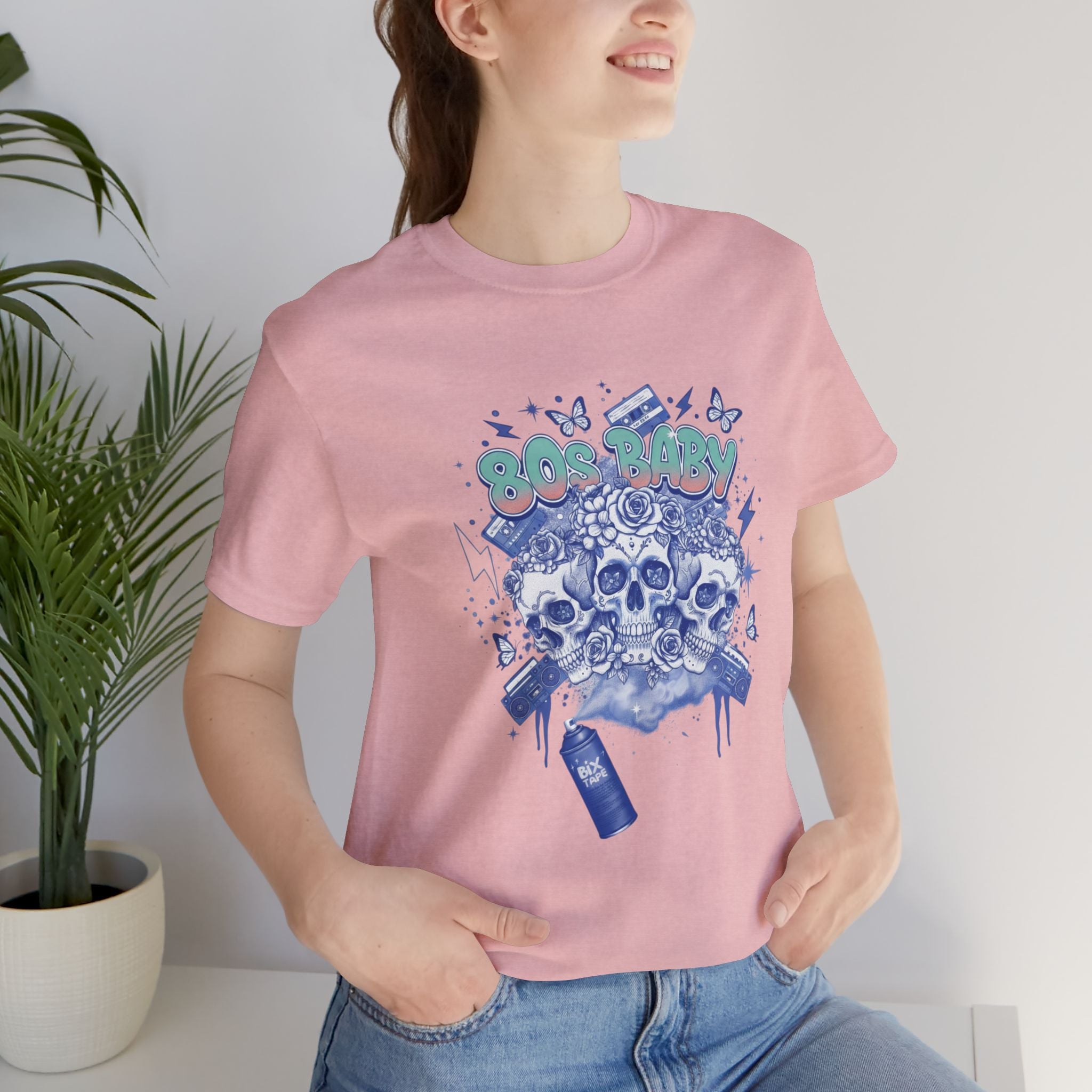 80s Baby Graphic Tee — Cobalt Blue & White