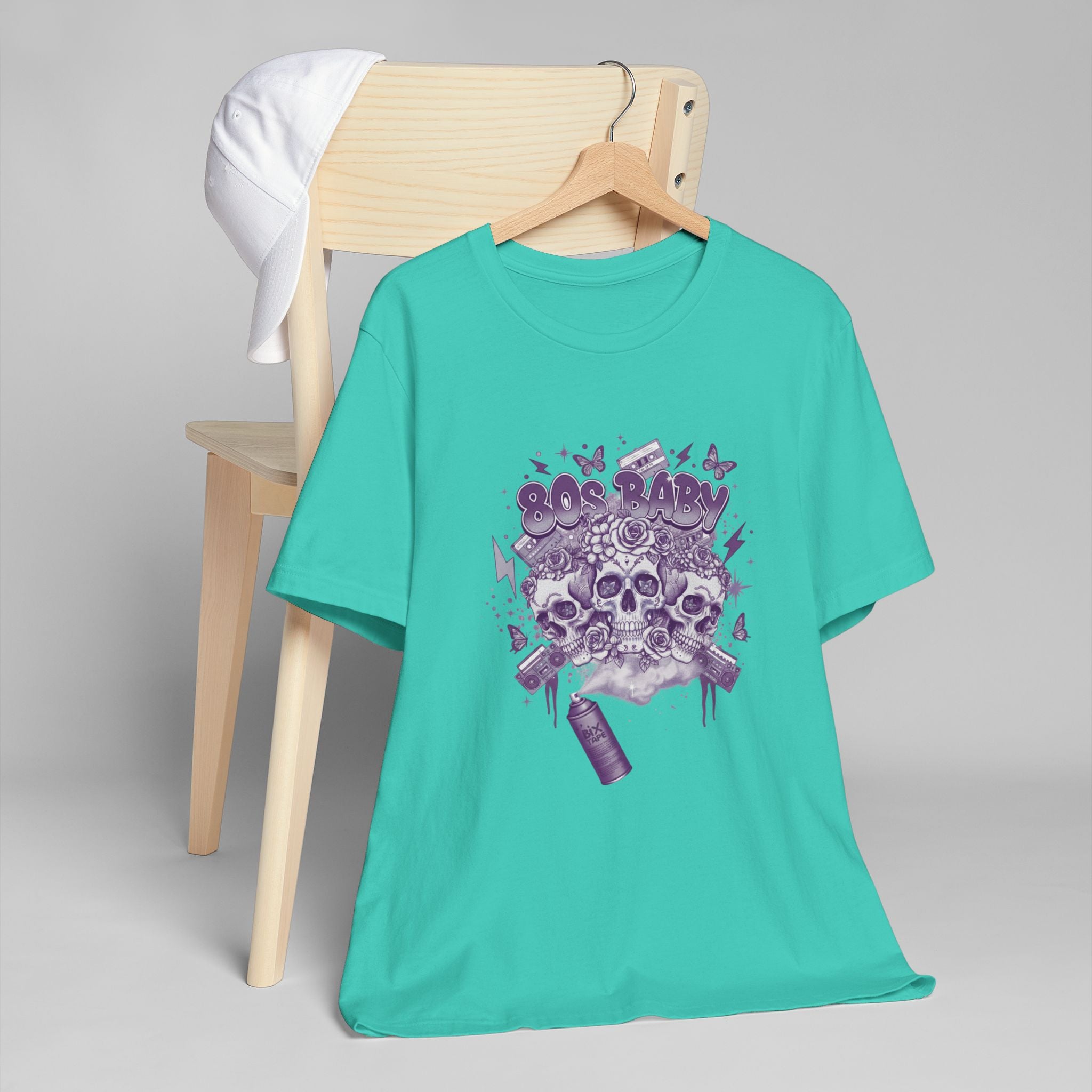 80s Baby Graphic Tee — Deep Purple & Silver