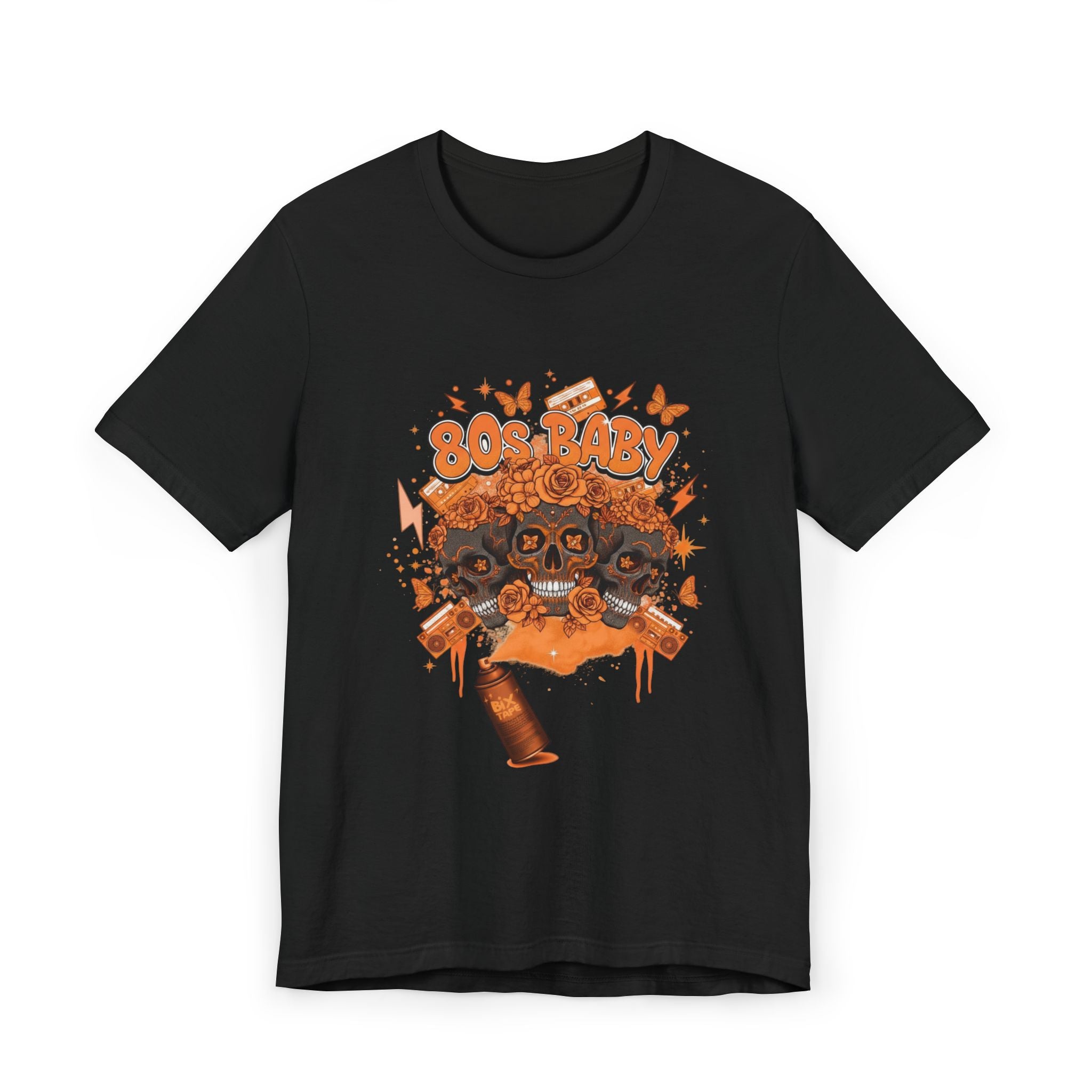 80s Baby Graphic Tee — Orange & Black