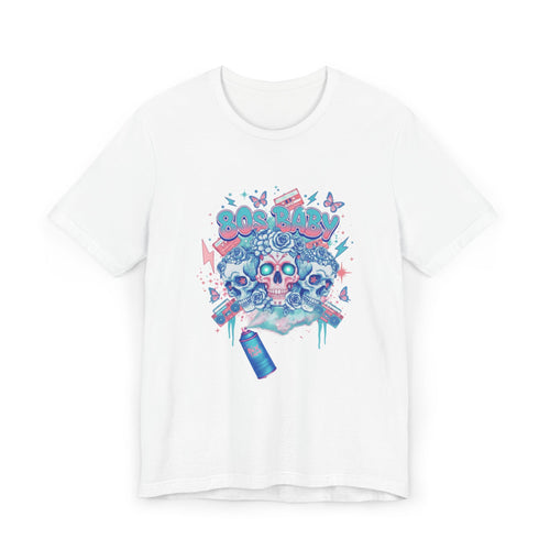 80s Baby Graphic Tee — Electric Blue & Neon Pink