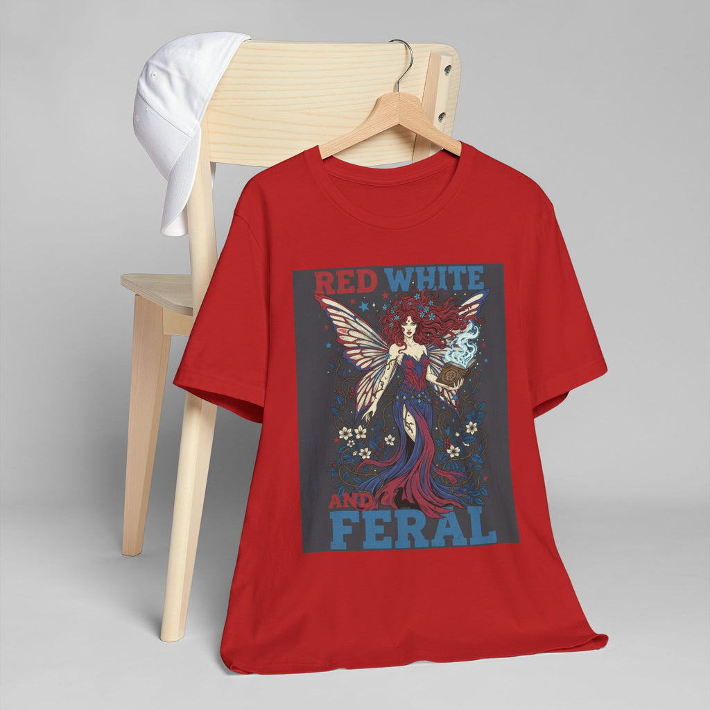 Red White and Feral Fairy Graphic Tee