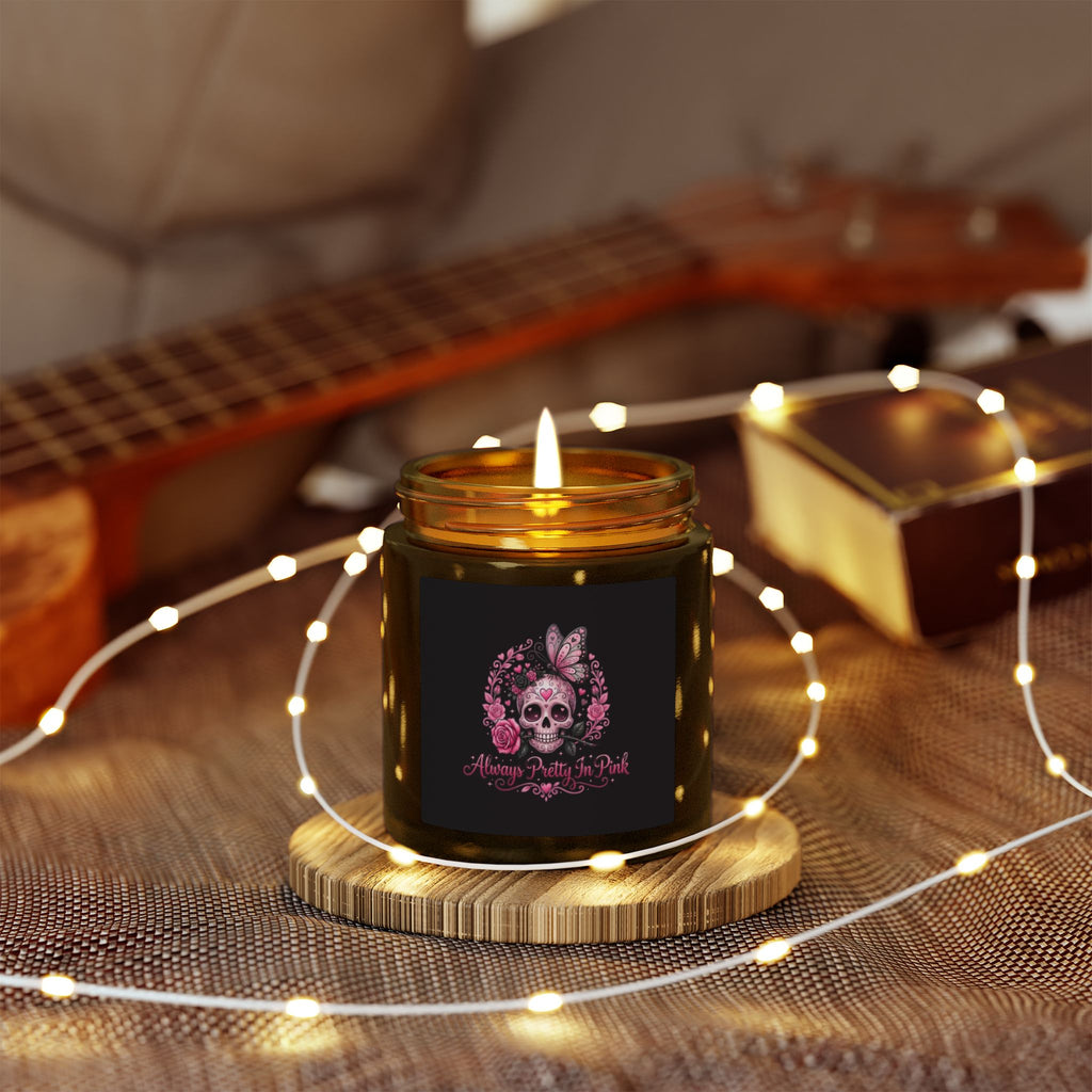 Skull & Roses "Always Pretty in Pink" candle