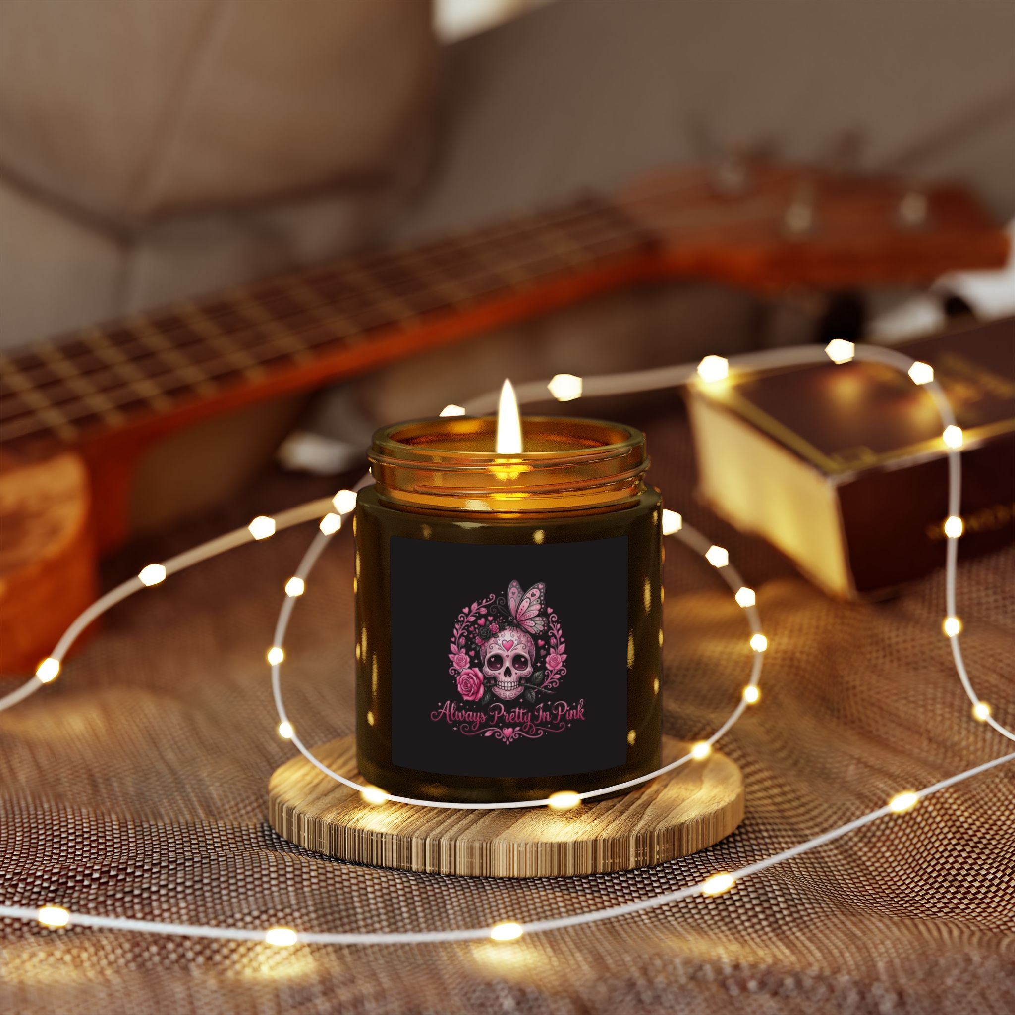 Skull & Roses "Always Pretty in Pink" candle