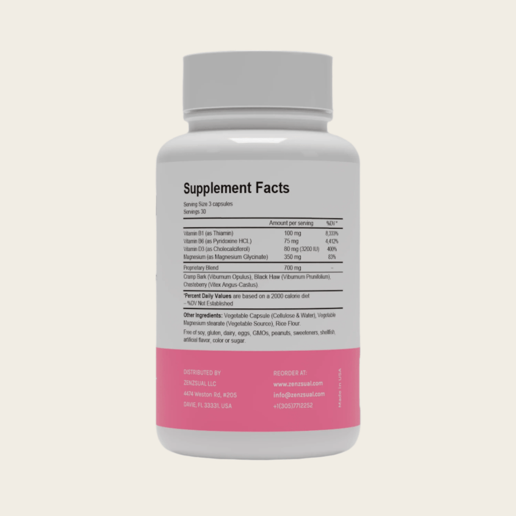 Menstrual Zen with Magnesium Glycinate - Natural Relief for Menstrual & Perimenopause Symptoms