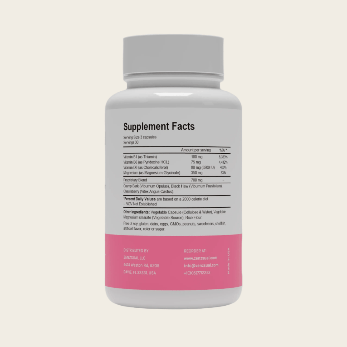 Menstrual Zen with Magnesium Glycinate - Natural Relief for Menstrual & Perimenopause Symptoms